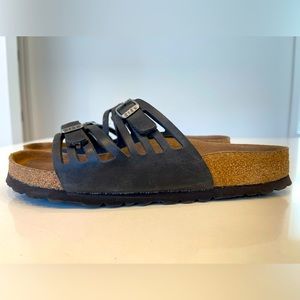 Birkenstock Grenada soft footbed black oiled leather EU 38 US 7 - 7.5 Narrow